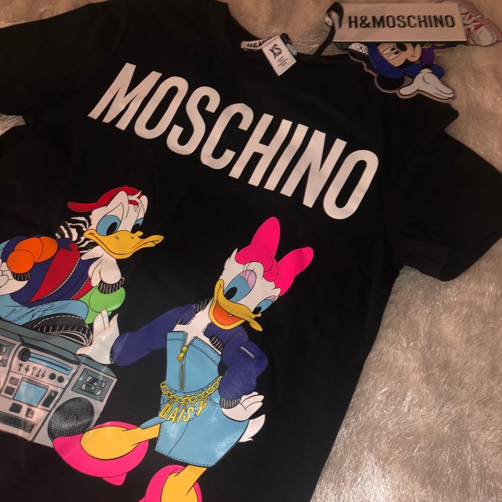 HM MOSCHINO T Shirt Black XS